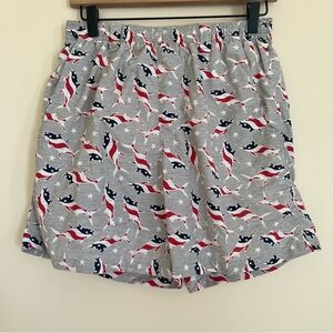Columbia PFG Mens Swim Trunks Flag Grey Marlin Print 6"